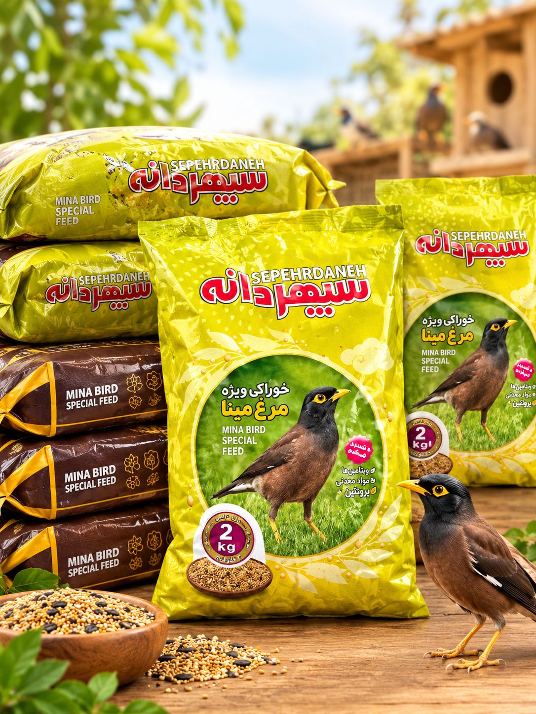 خوراک ویژه مرغ مینا سپهردانه