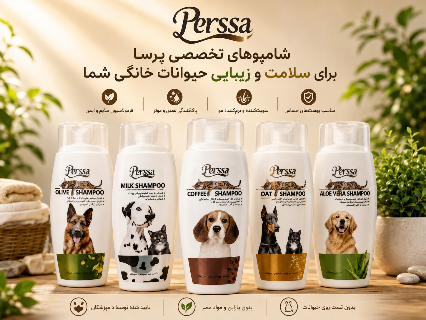 شامپو سگ و گربه ۲۵۰ میلی لیتری پرسا - Perssa