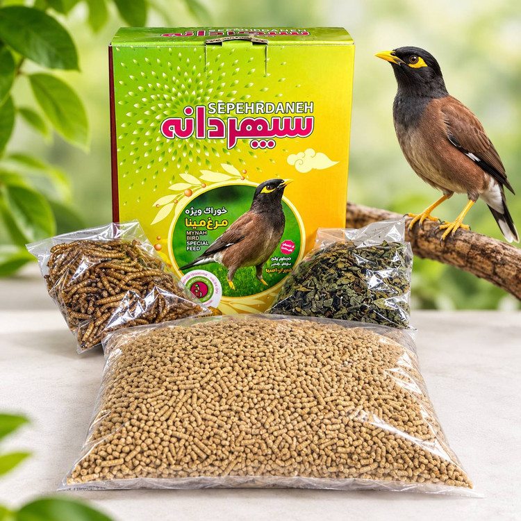 خوراک ویژه پلت مرغ مینا سپهردانه (تشویقی دار) | 1 کیلو گرمی