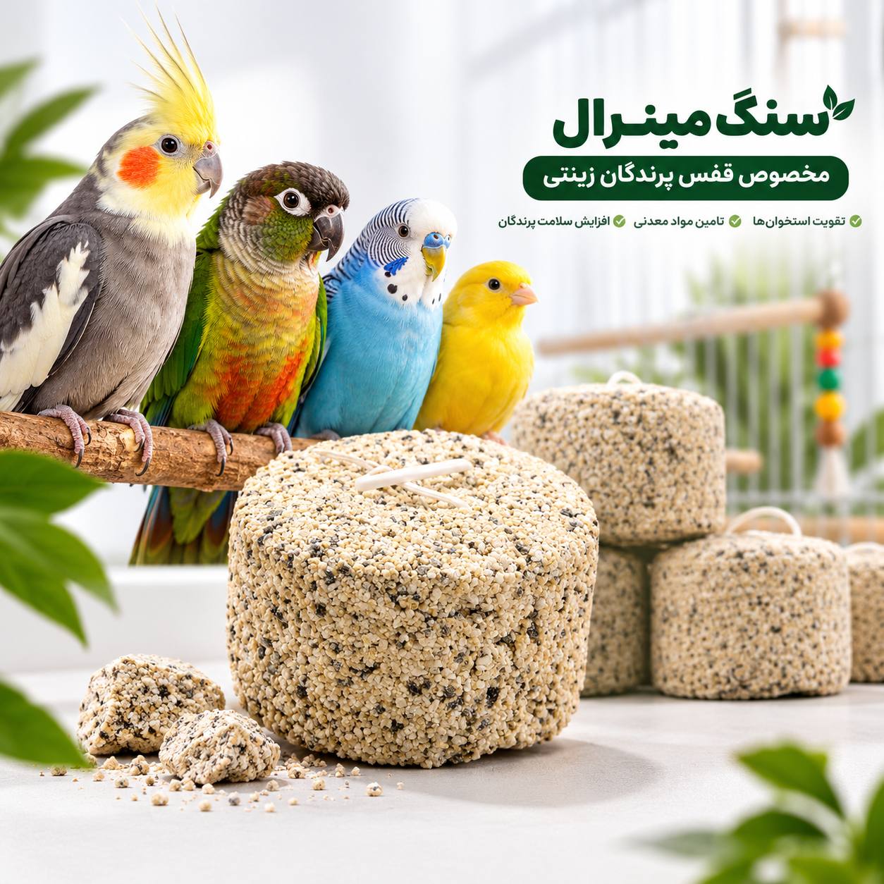 سنگ مینرال مخصوص قفس پرندگان زینتی